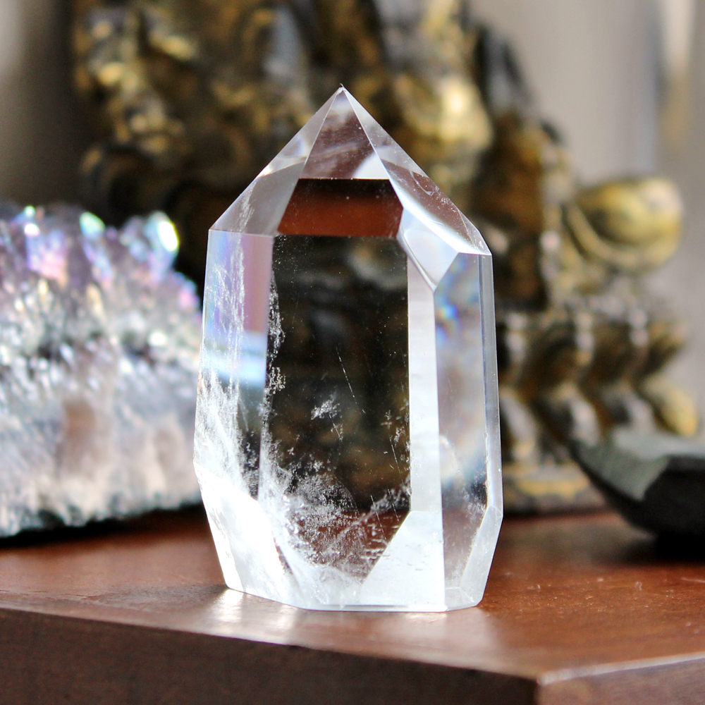 Clear Quartz Crystal Point for study and clarity