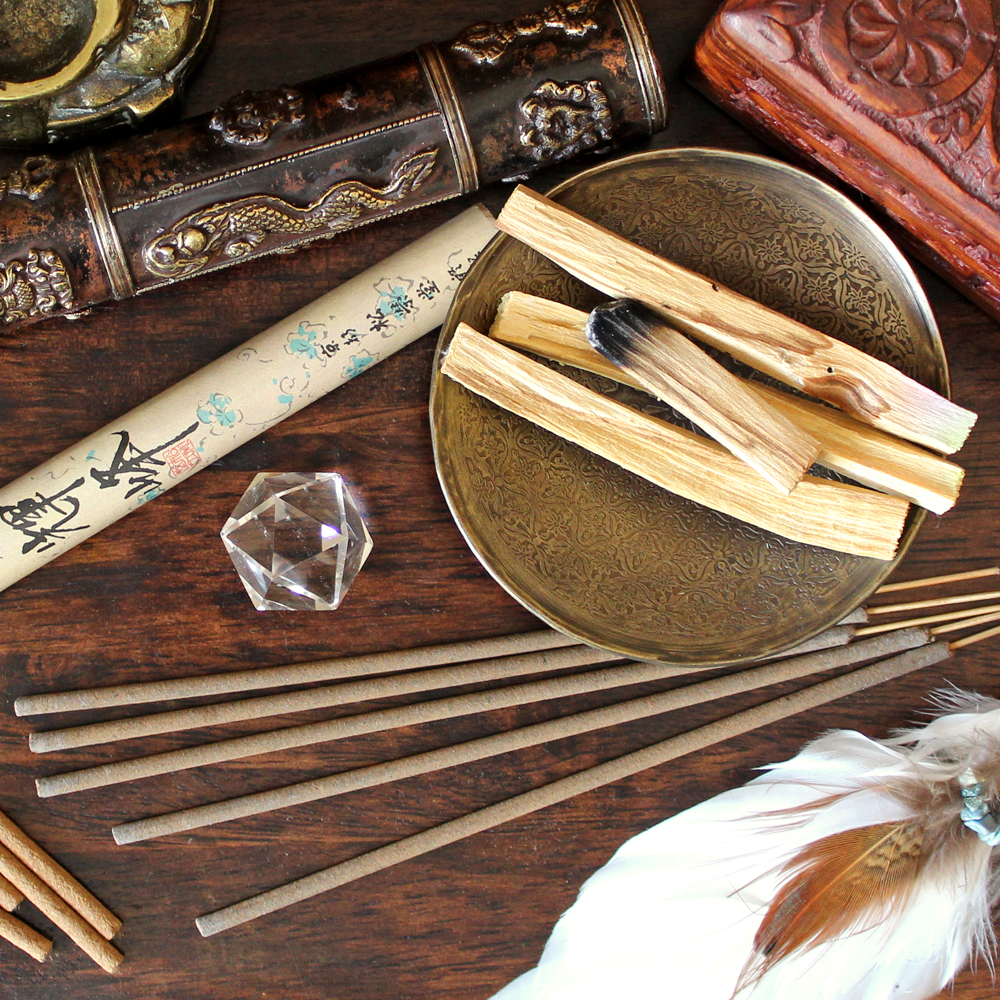 Palo Santo wood and incense sticks
