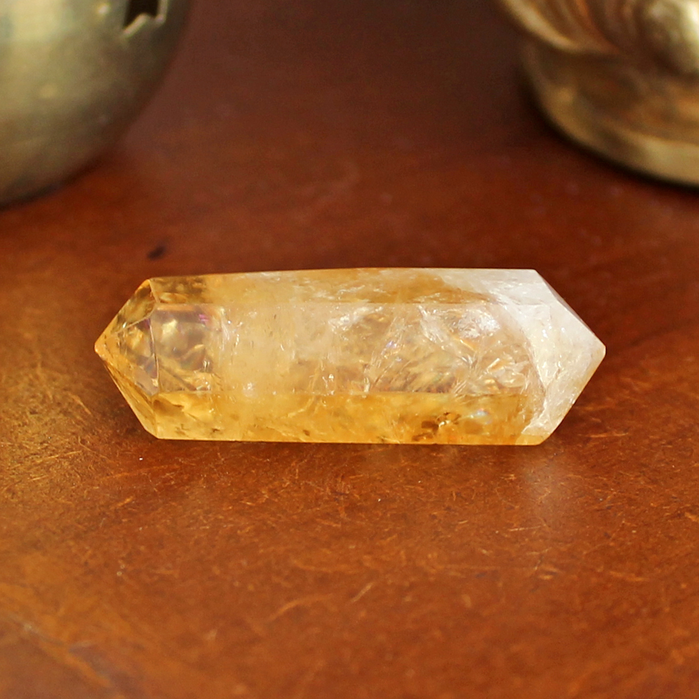Cut and polished heat treated Citrine Double Terminated Crystal