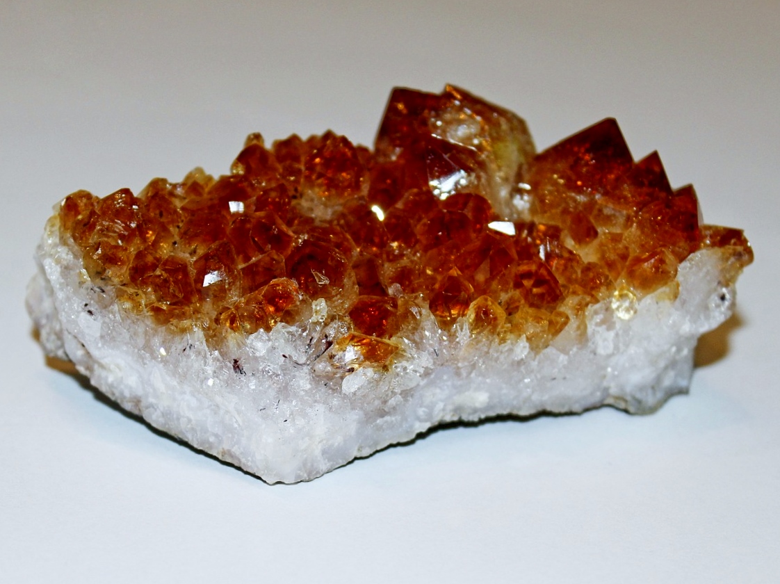 Heat treated Citrine Cluster with burnt orange points (aka Baked Amethyst) Photo from Pixabay