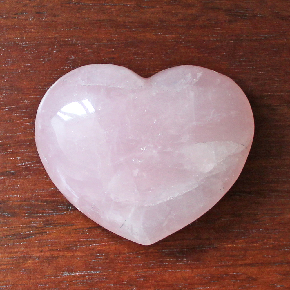 Rose Quartz heart. Crystals for grief