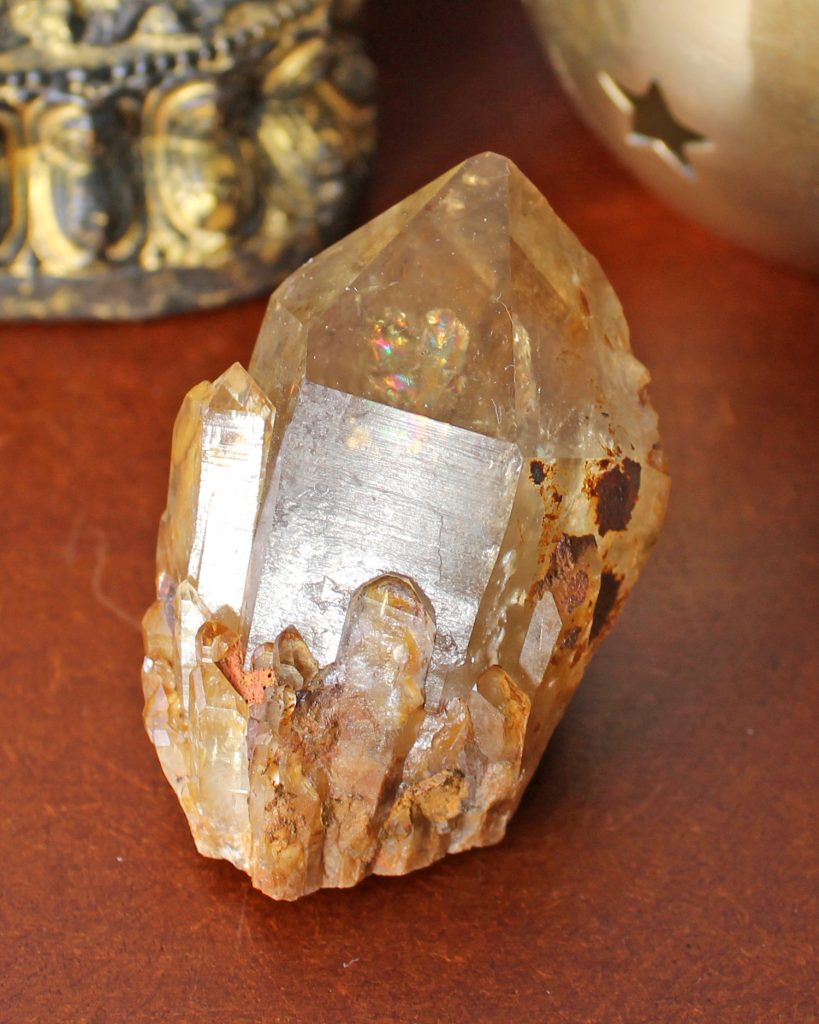 Congo Citrine Crystal Point with Rainbows