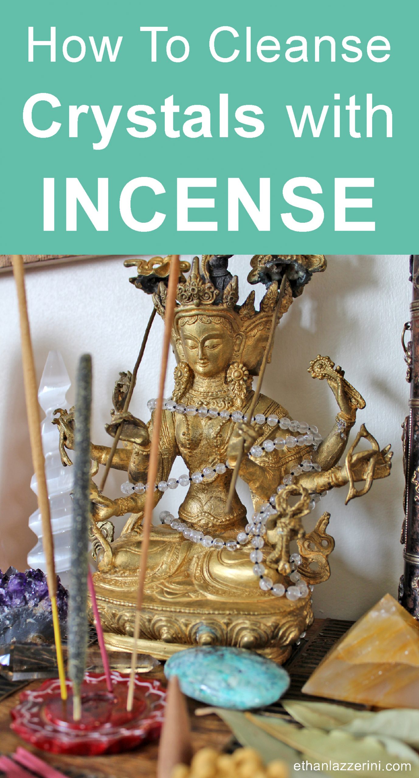How to cleanse crystals with incense